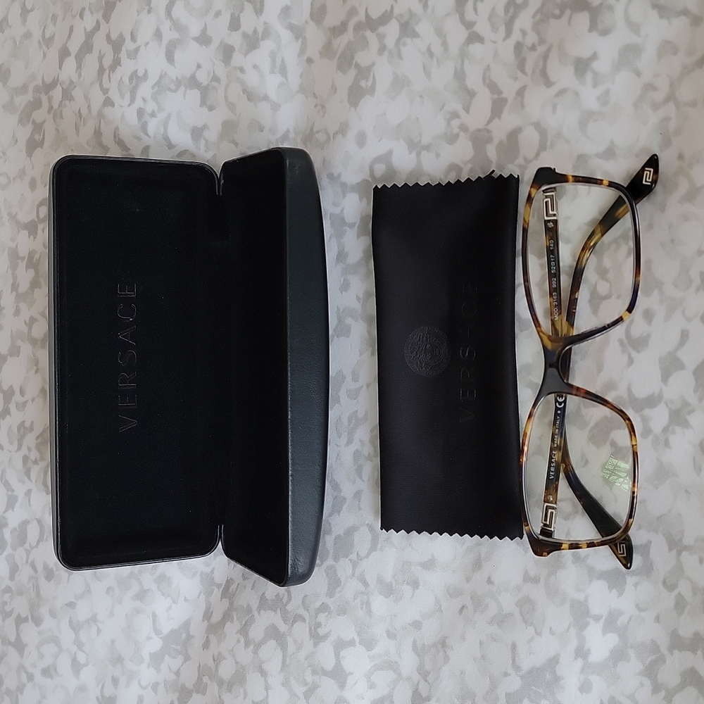 Versace VE3163 Eyeglass Frames 992-5217 - Dark Steel Frame w/script